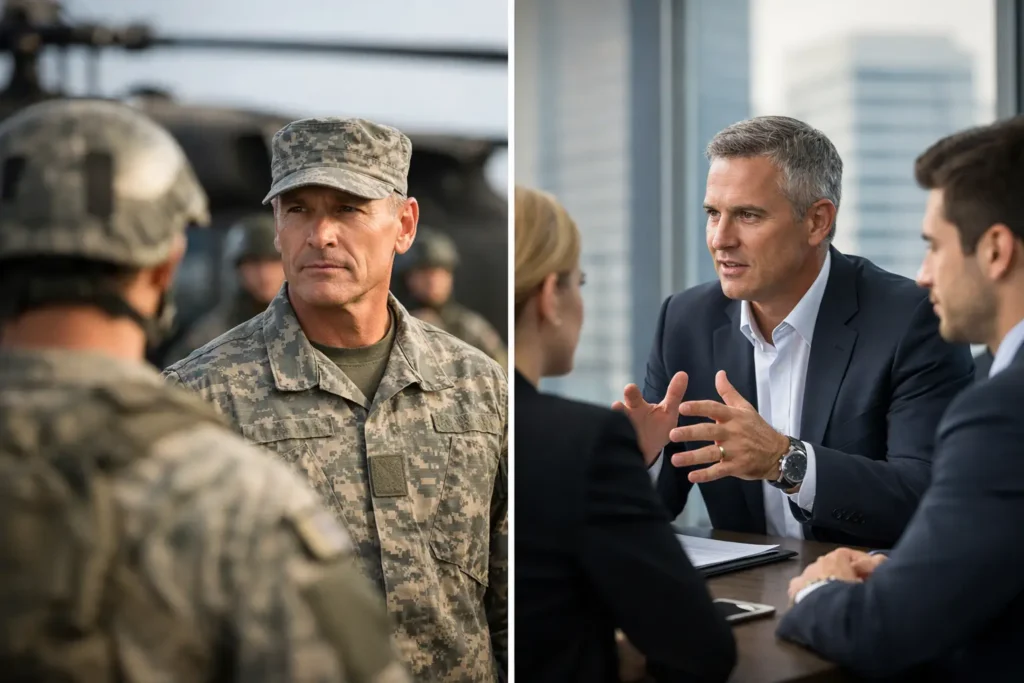 Military Leadership Versus Corporate Leadership